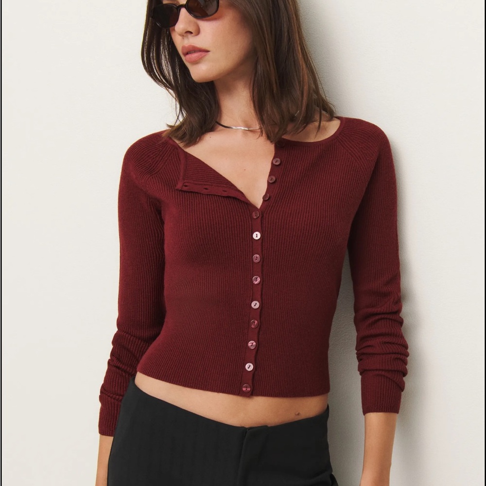 Meadow merino cardigan sz small Chianti red - Picture 6 of 9